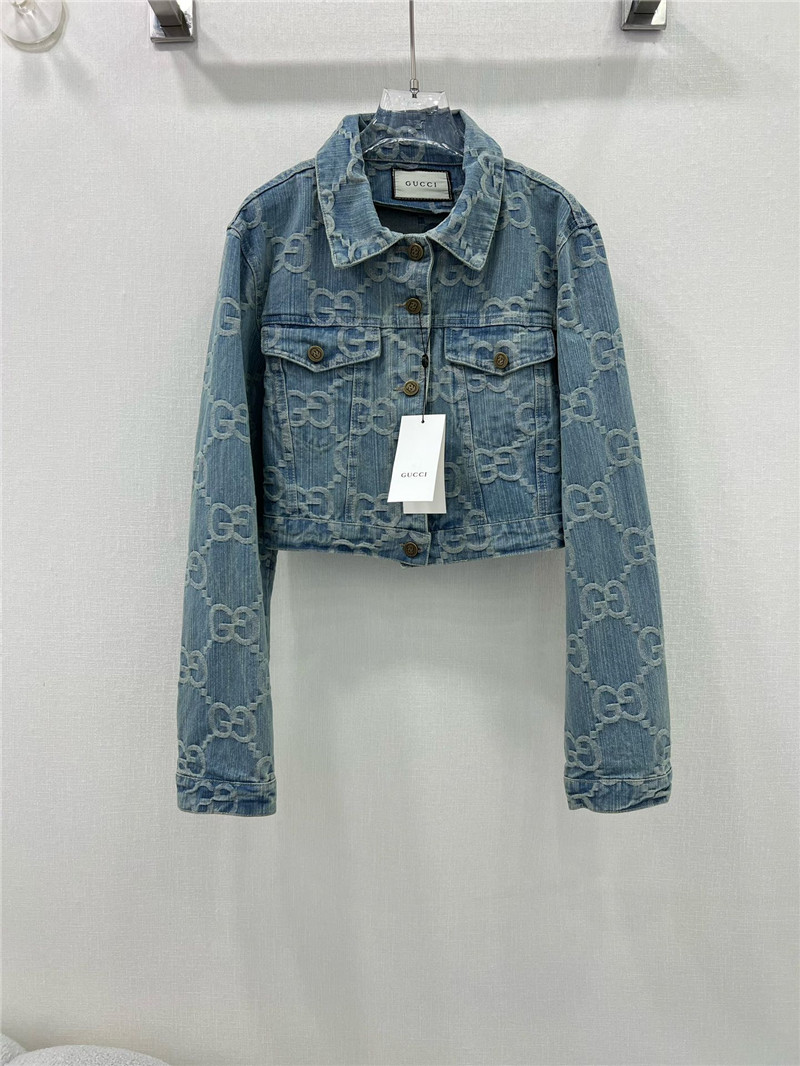 Gvc*1 new double g jacquard all over print denim jacket