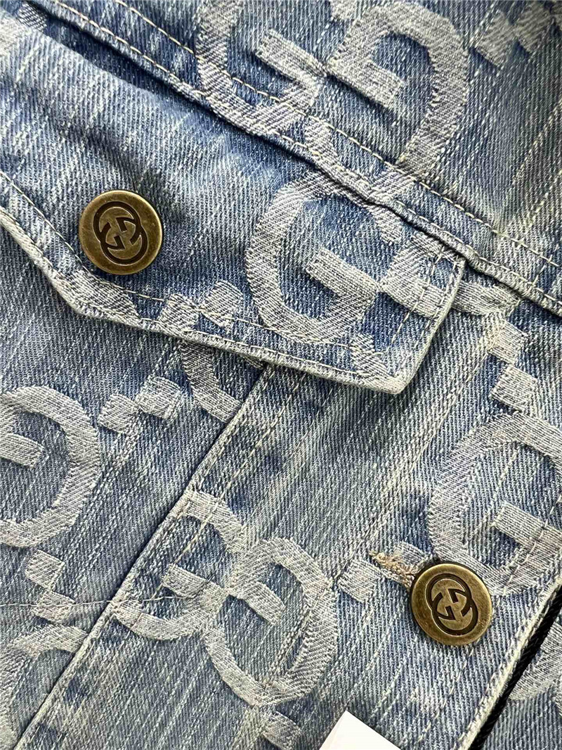 Gvc*1 new double g jacquard all over print denim jacket