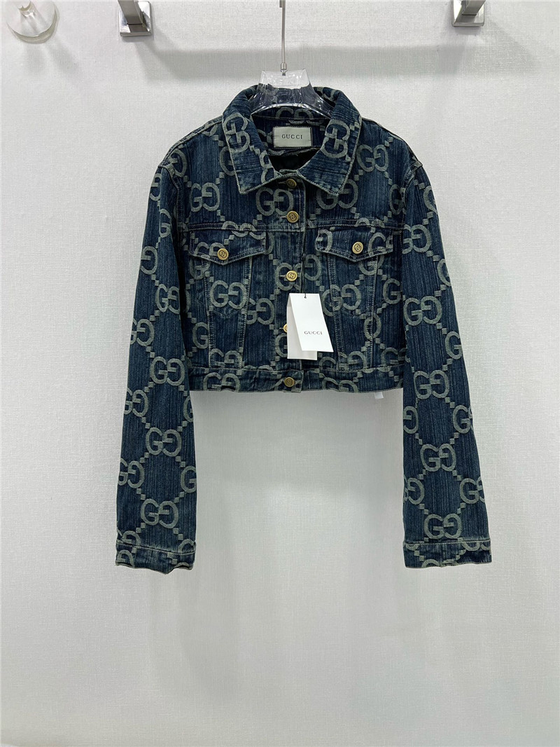 Gvc*1 new double g jacquard all over print denim jacket