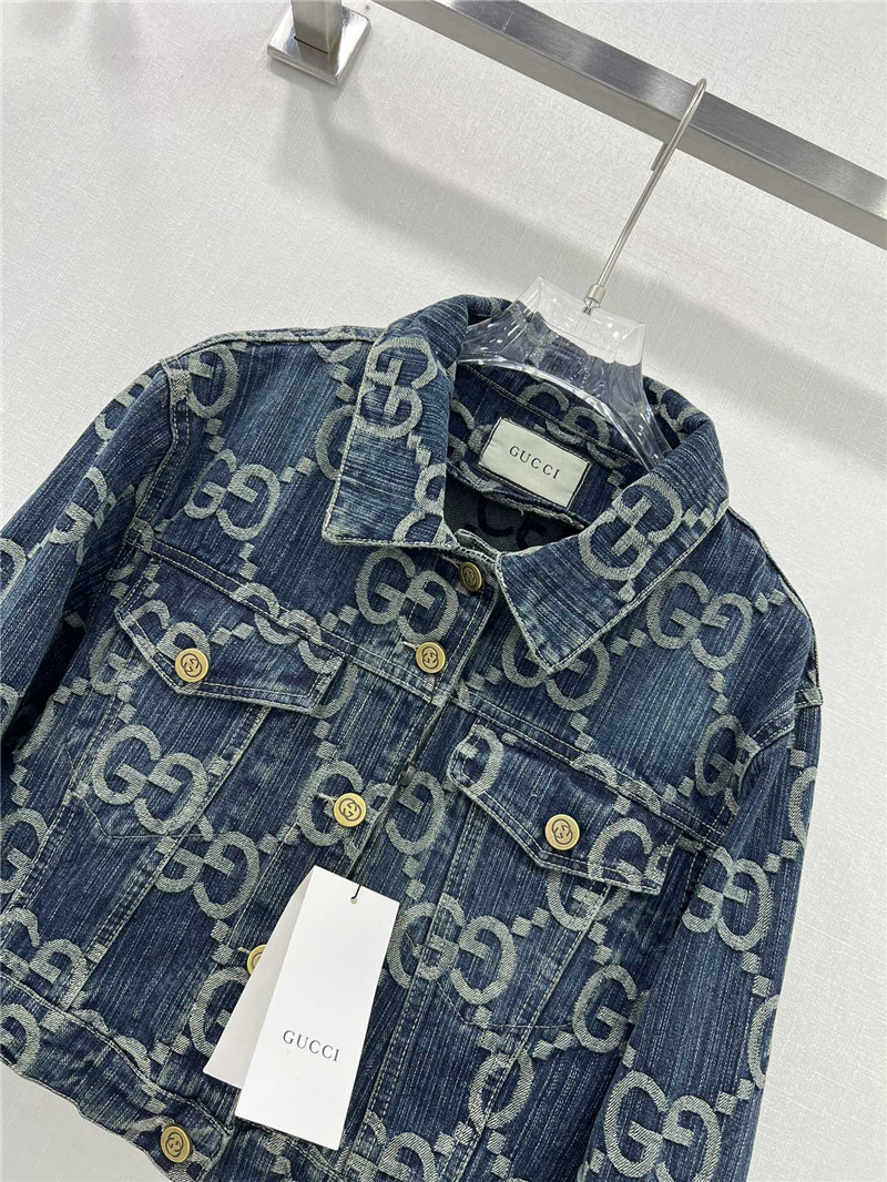 Gvc*1 new double g jacquard all over print denim jacket