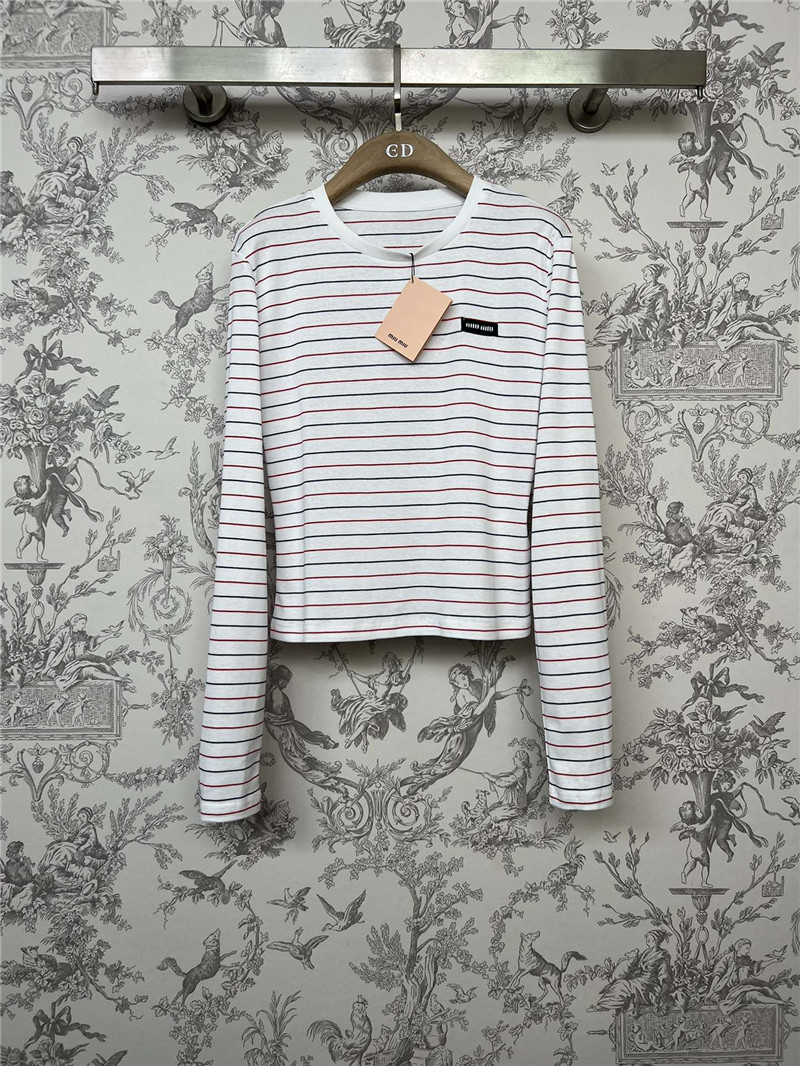 M1um1u new striped knitted long sleeves