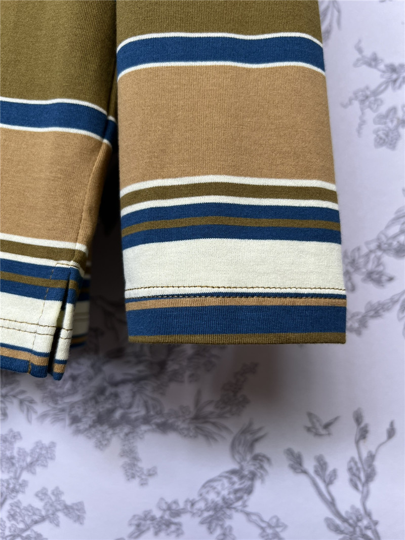 M1um1u new polo collar striped long sleeves