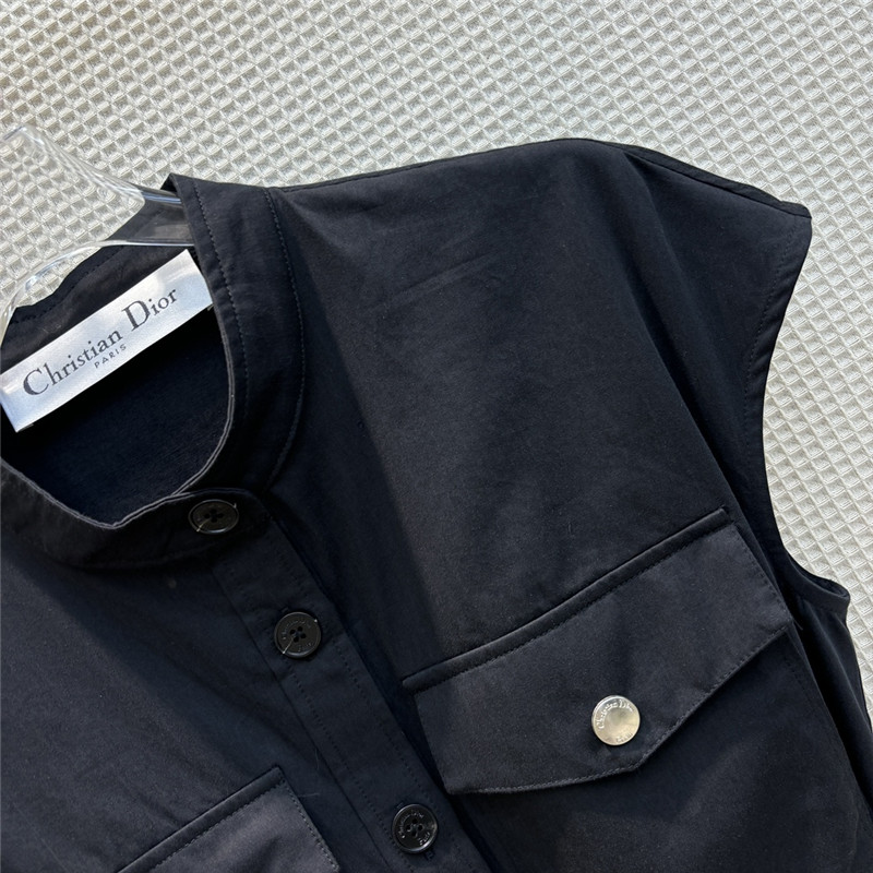 D10r workwear style stand collar dress