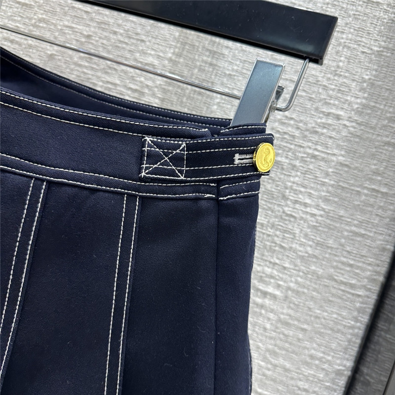 Thom Browne topstitched pleated short skirt