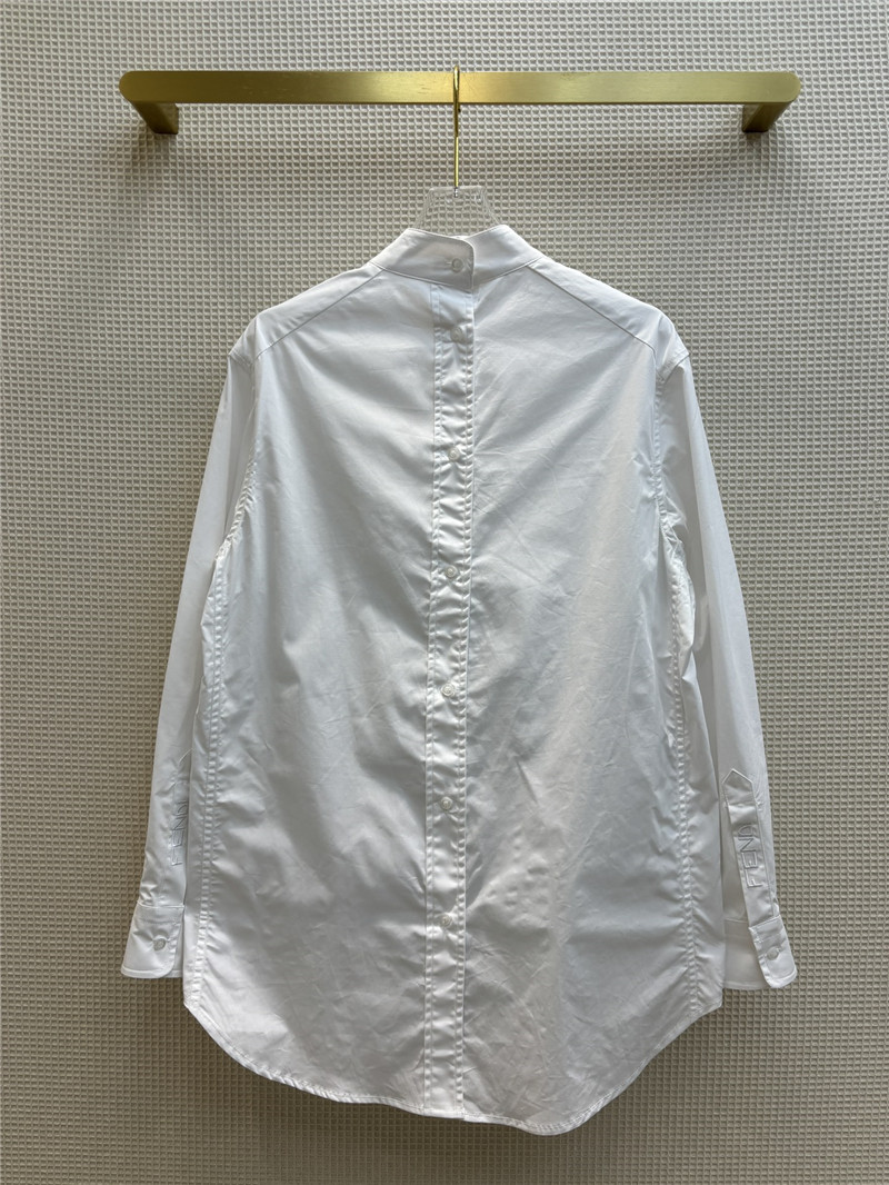 F**di fake two piece offset printed pattern stand collar shirt