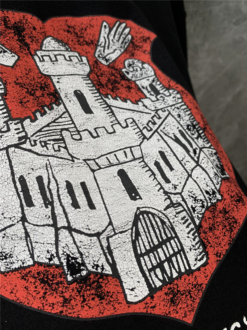 Ba1en*iaga antwerp castle destruction printed short-sleeved t-shirt