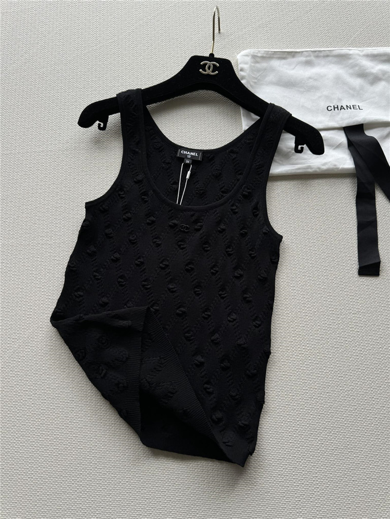 Ch**el three-dimensional bow crocheted knitted vest top