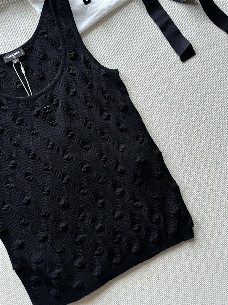 Ch**el three-dimensional bow crocheted knitted vest top