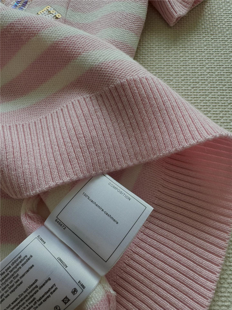 Ch**el new lapel striped short sleeves