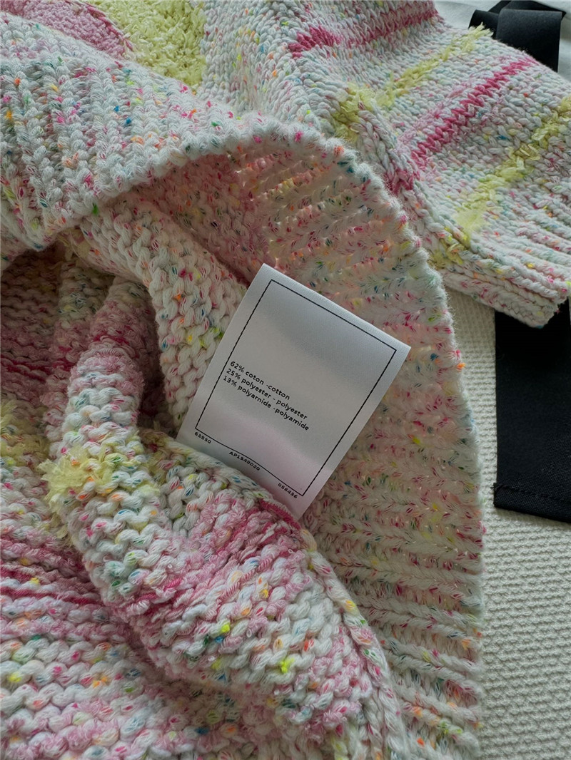 Ch**el pink striped knitted t-shirt