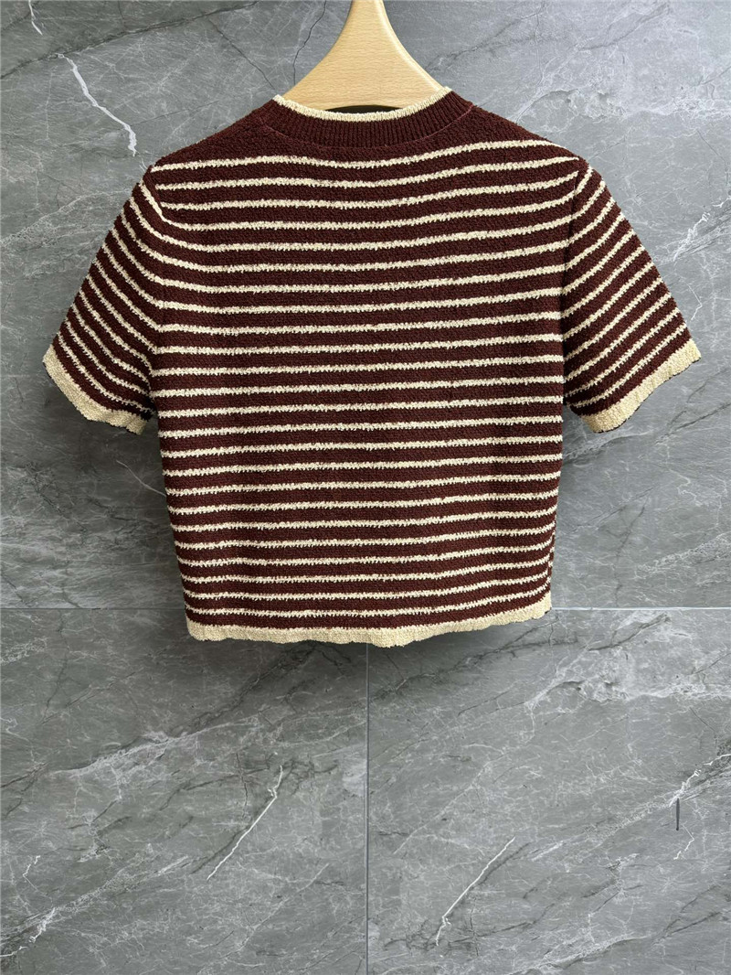 Miu Miu Short Striped Knitted T-Shirt