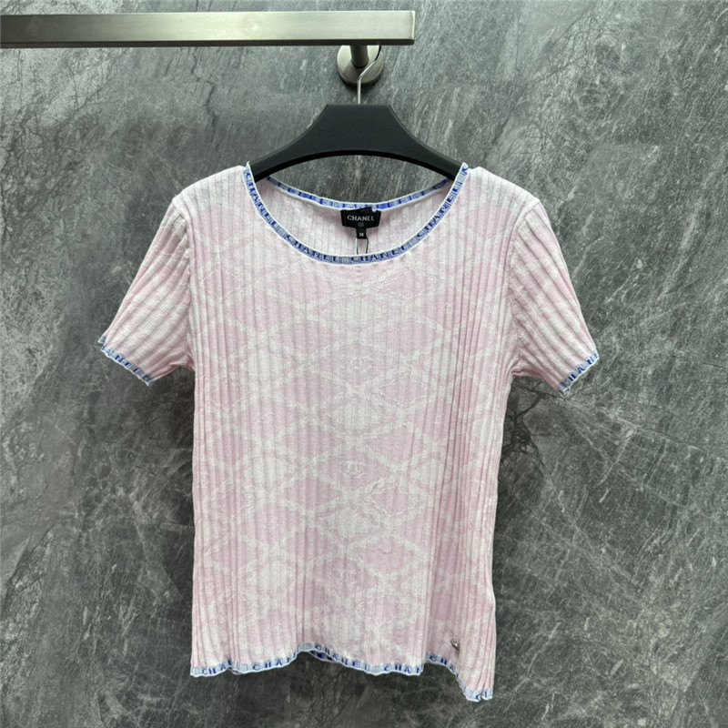 Ch**el logo knitted crew neck short-sleeved top