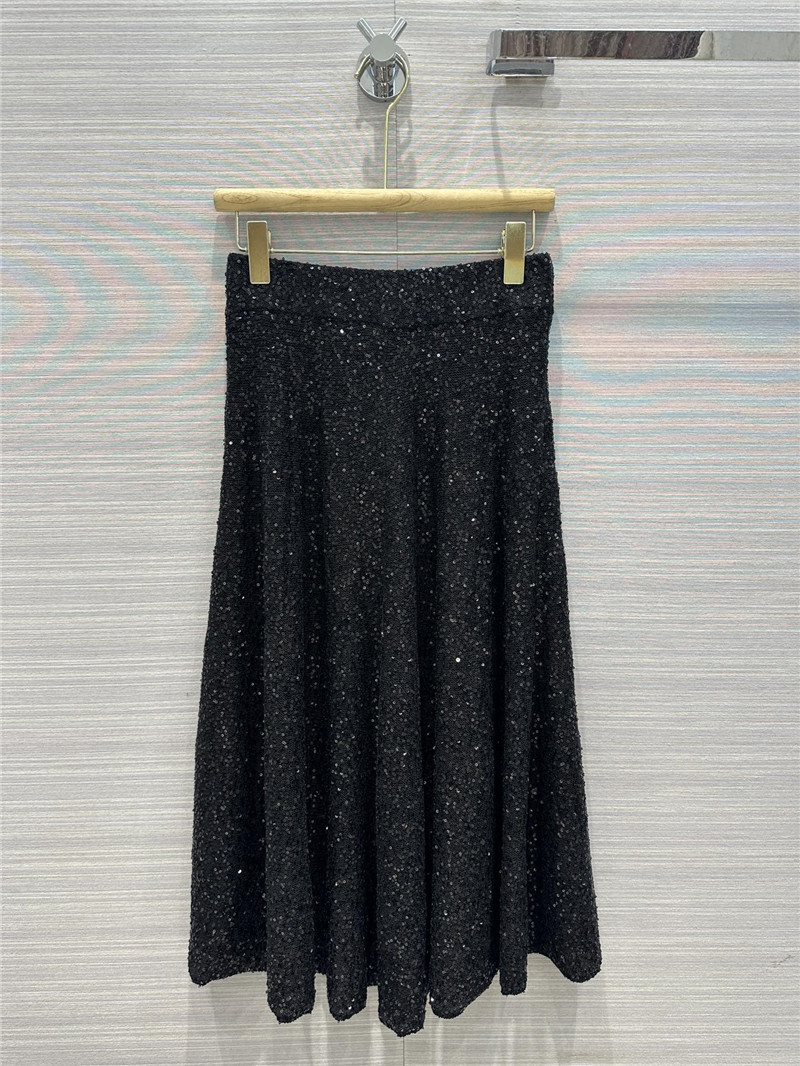 BC cashmere silk yarn knitted long skirt