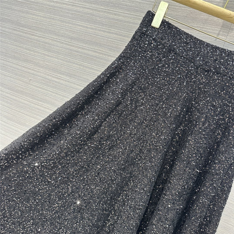BC cashmere silk yarn knitted long skirt