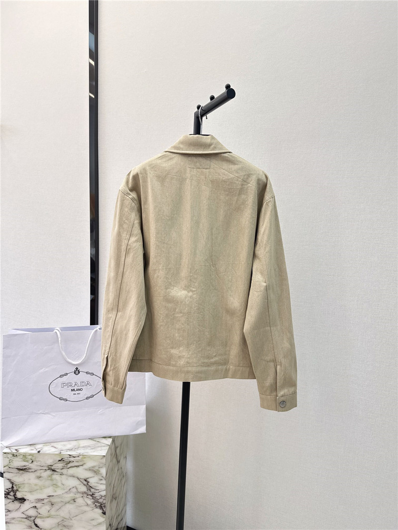 Pra*a new lapel triangle logo denim jacket