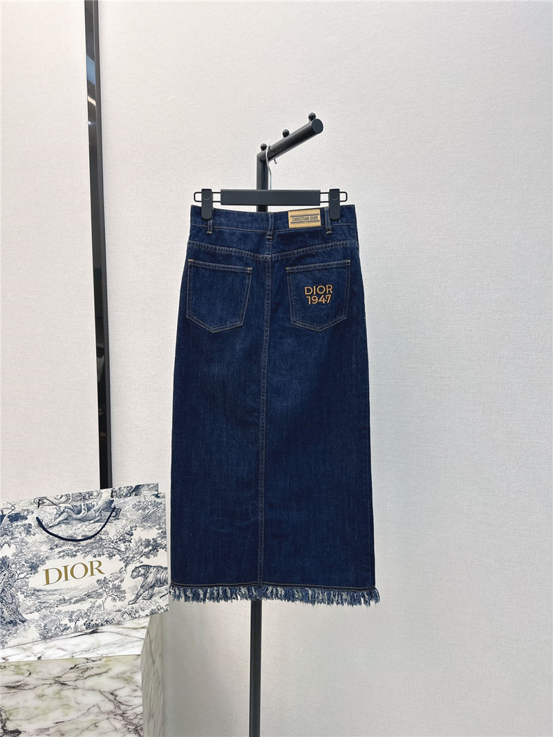 D10r new irregular piece cut denim skirt with slit design