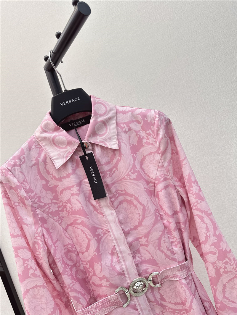 Versace color positioned printed twill dress