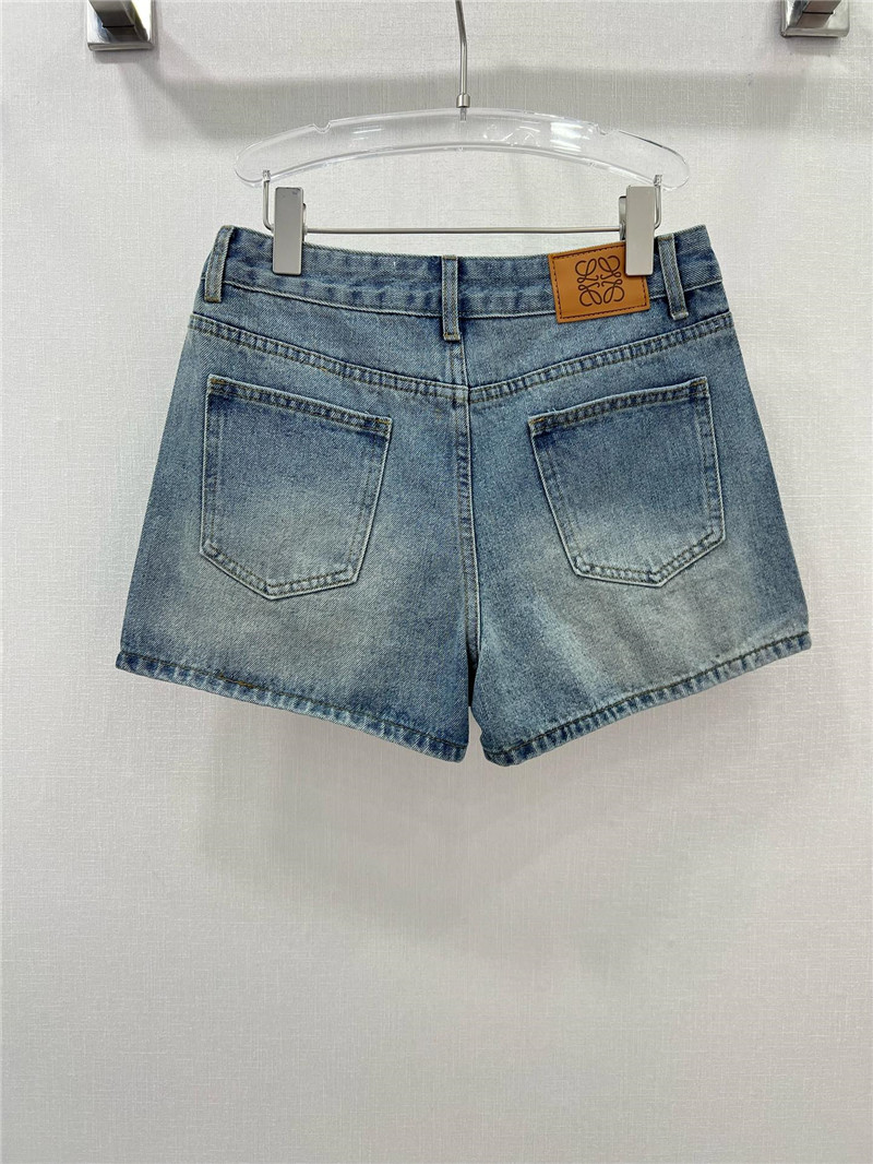 L0ew* embroidered logo denim shorts