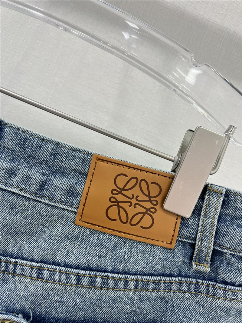 L0ew* embroidered logo denim shorts
