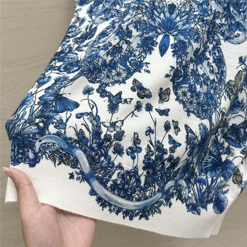 D10r printed knitted short-sleeved top