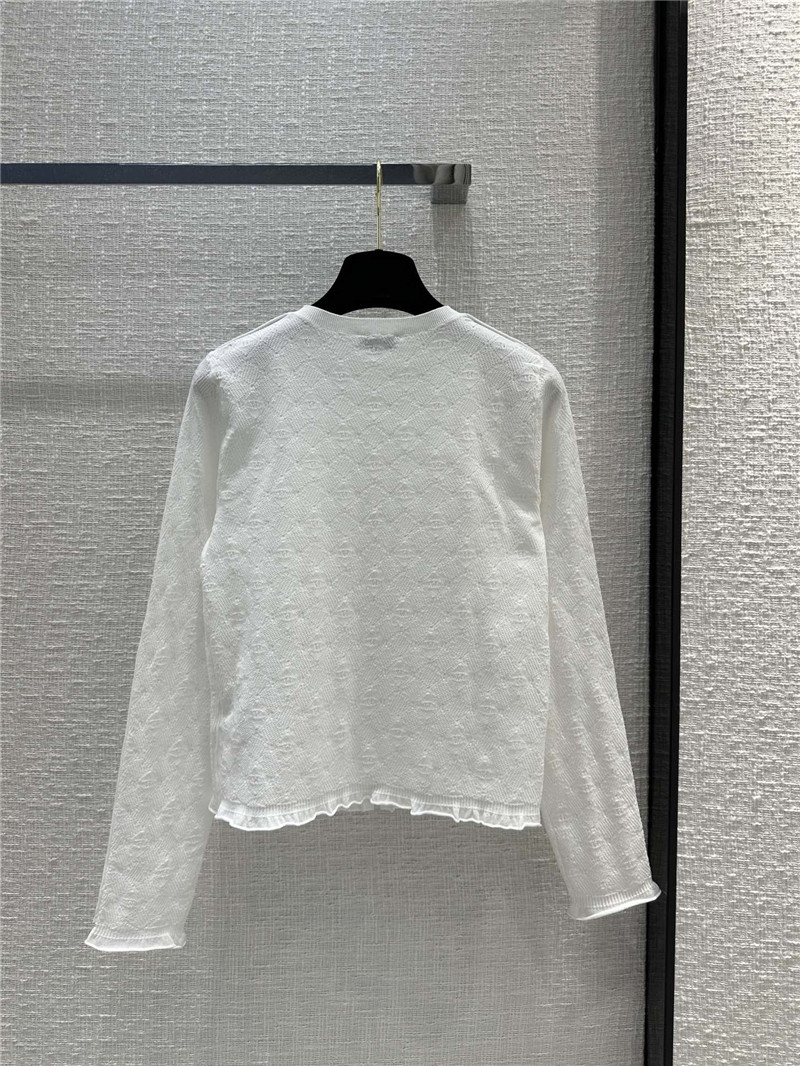 Ch**el logo jacquard thin knitted cardigan