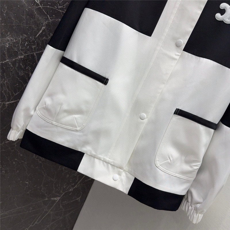 Ce1i*e logo embroidered stand collar jacket