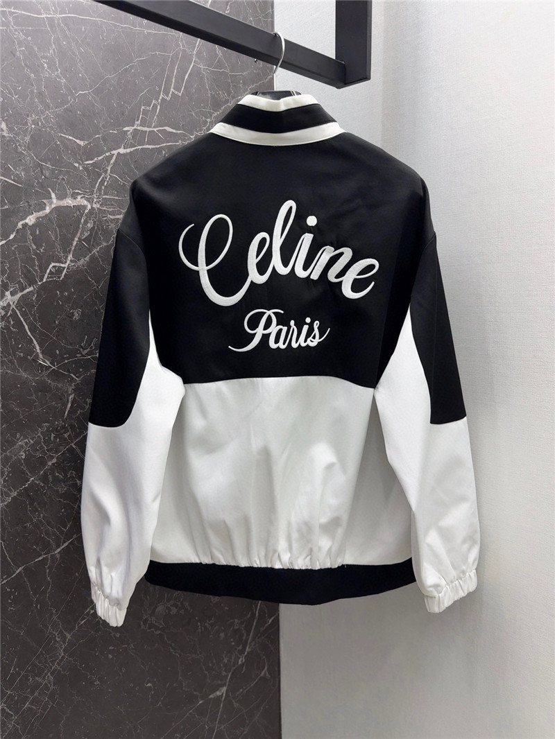 Ce1i*e logo embroidered stand collar jacket