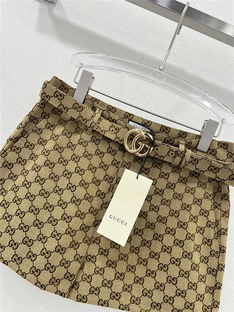Gvc*1 double g jacquard belt shorts