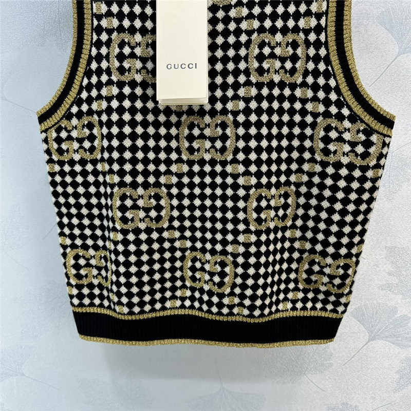 gvc*1 D1am0nd gg jacquard wool vest