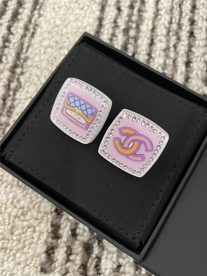 Ch**el acrylic pink earrings