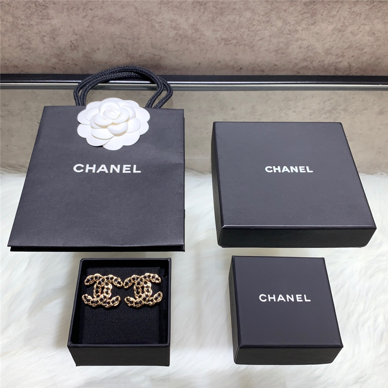 Ch**el black leather earrings