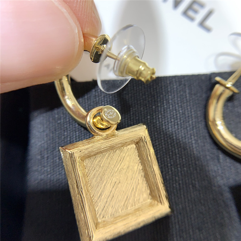 Ch**el pink square earrings