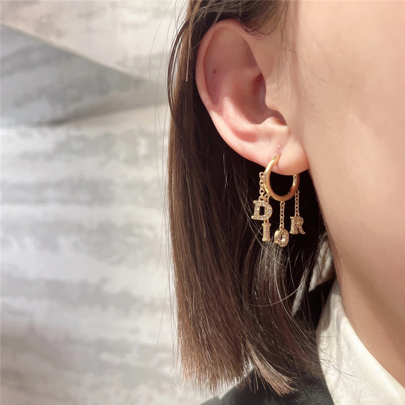 D10r letter pendant earrings