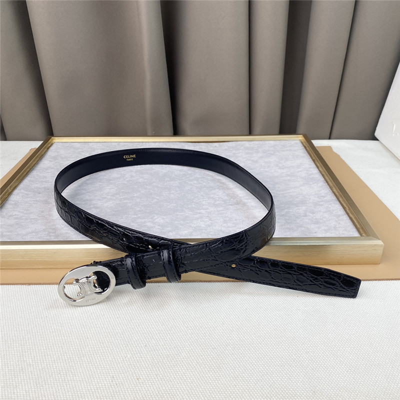 Ce1i*e crocodile pattern cowhide mid-waist belt