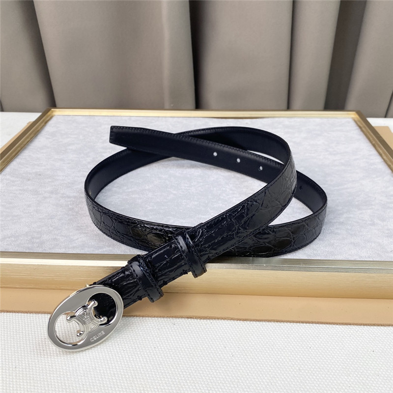 Ce1i*e crocodile pattern cowhide mid-waist belt