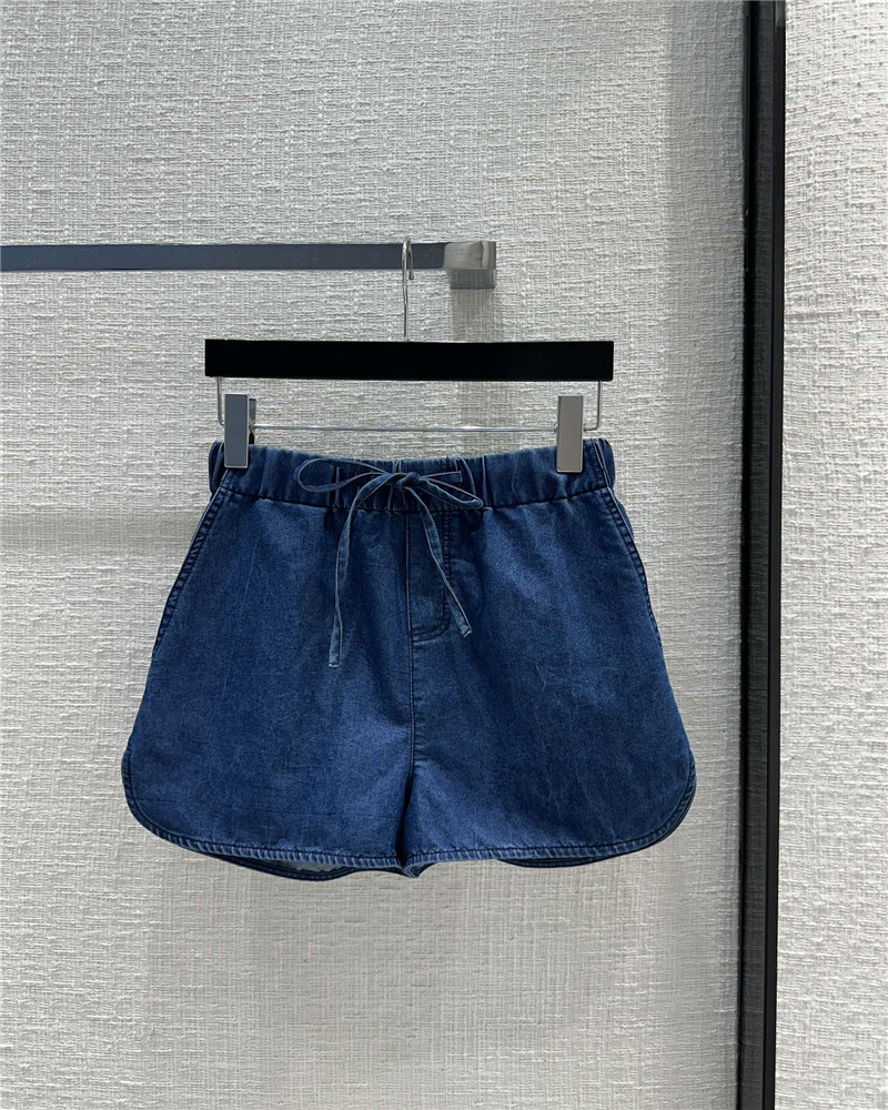 Va1e*ntin0 blue garavani chambray cotton shorts