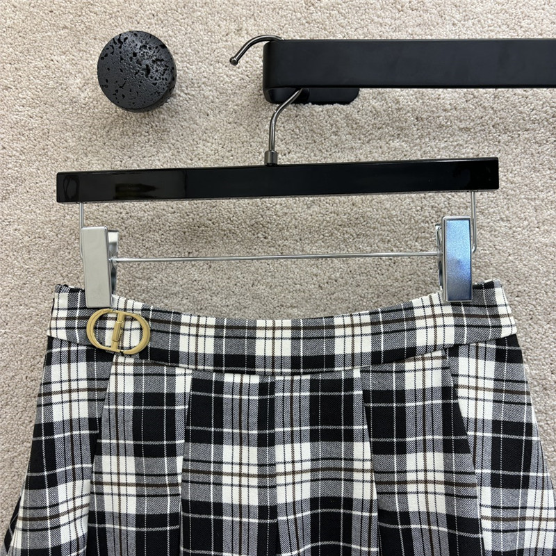 D10r high waist plaid pleated skirt cheap replica designer clothes