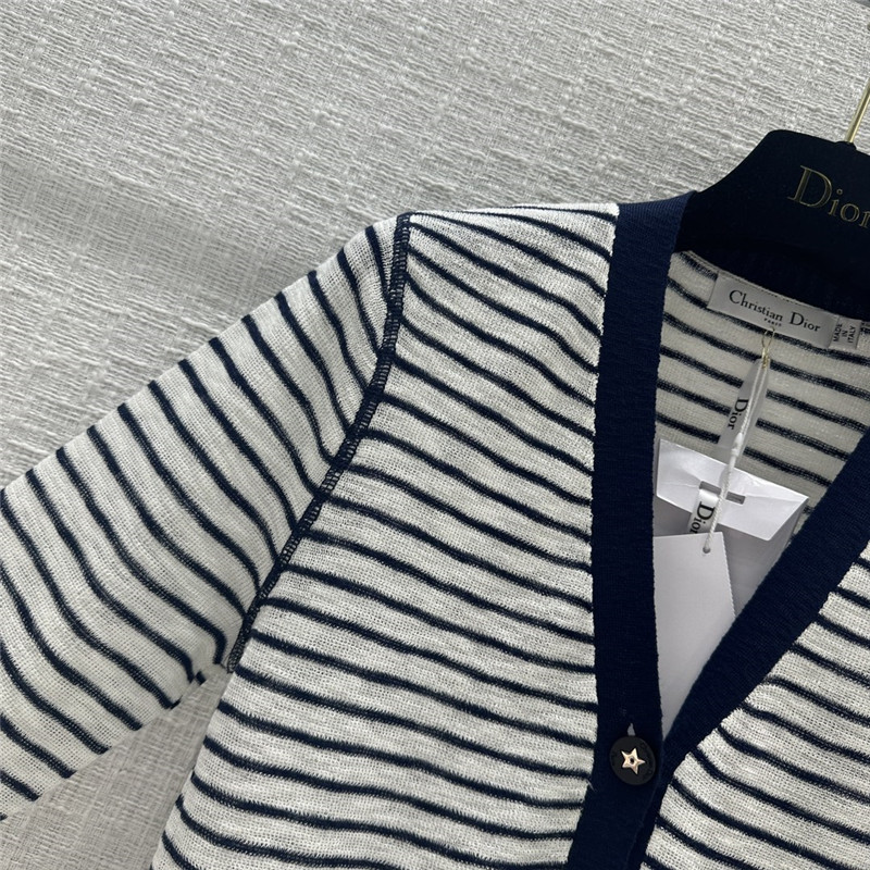 D10r strip linen knitted cardigan