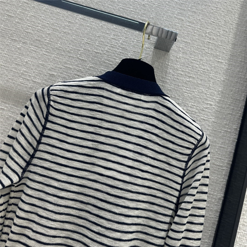 D10r strip linen knitted cardigan