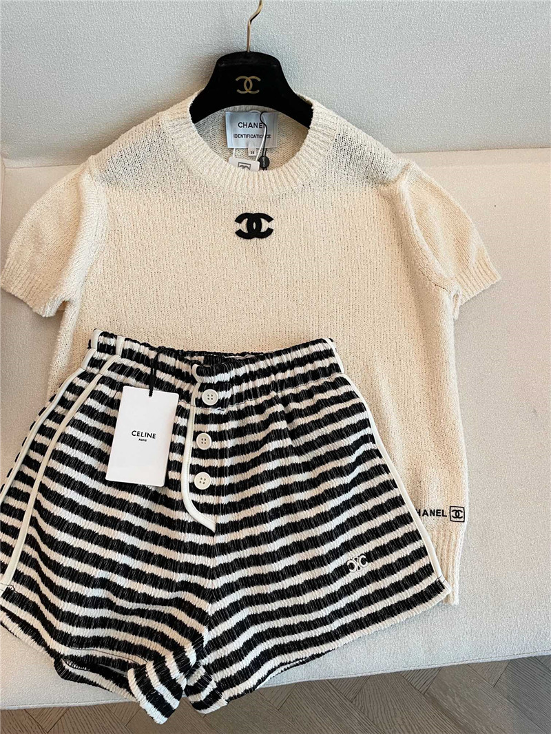 Ch**el mid-century short-sleeved cheap designer replica clothes
