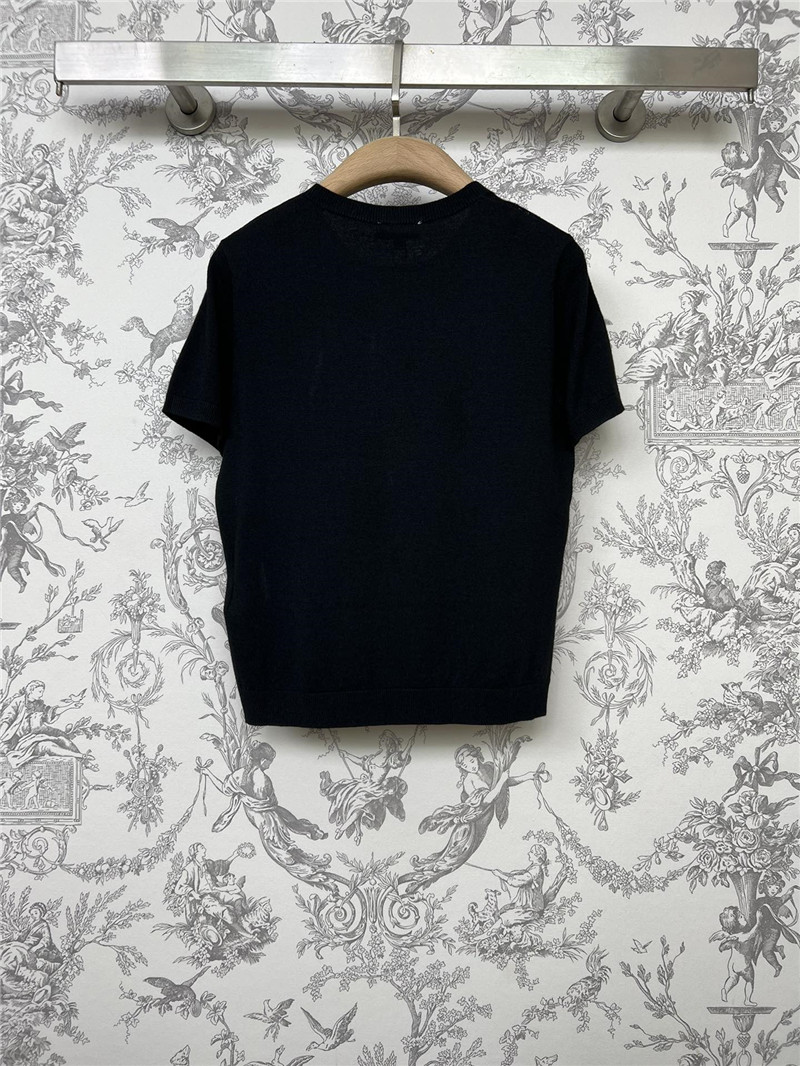 L0ew* pocket embroidered knit t-shirt black