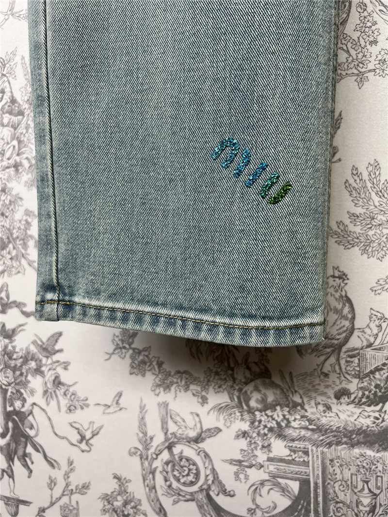 M1um1u denim straight pants replica d&g clothing