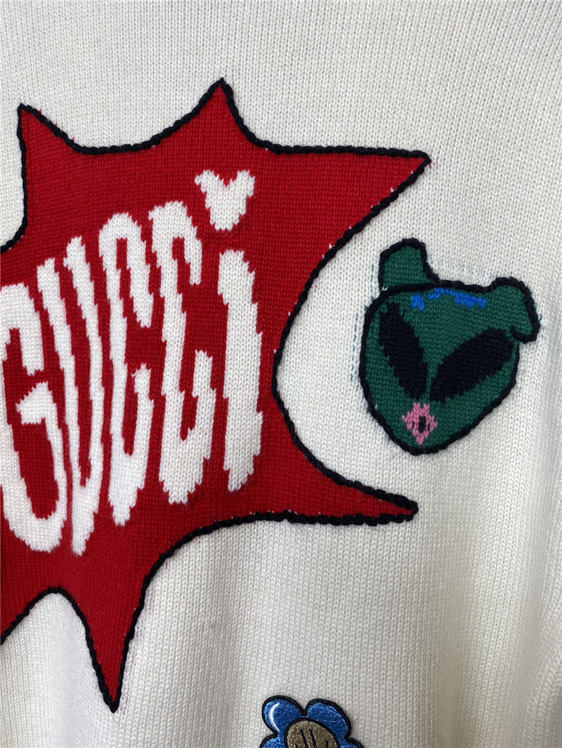 Gvc*1 appliqué jacquard knit cardigan