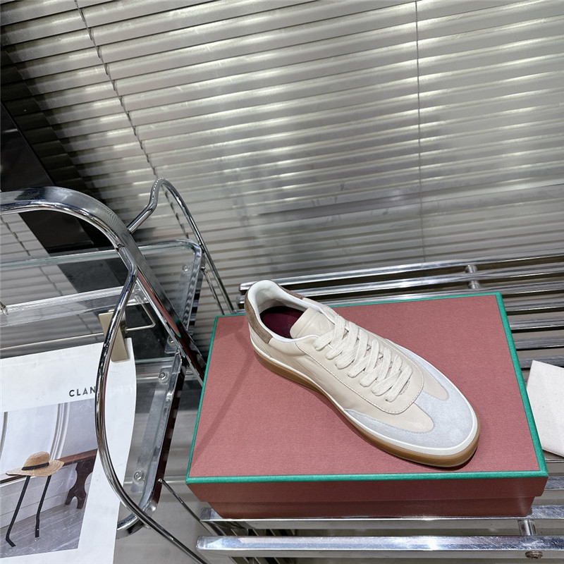 L0r0 P1ana mixed leather low-top sneakers