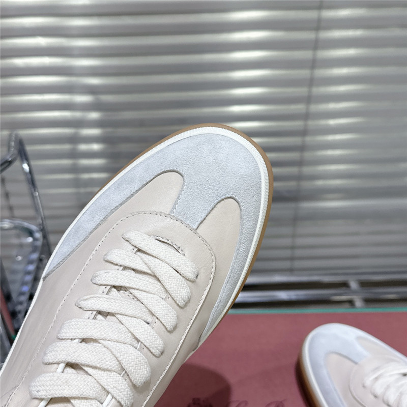 L0r0 P1ana mixed leather low-top sneakers