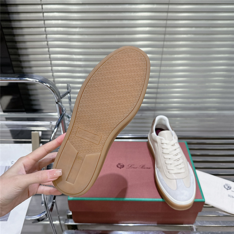 L0r0 P1ana mixed leather low-top sneakers