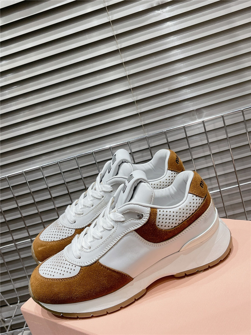 Miu Miu Brown Platform Sneakers