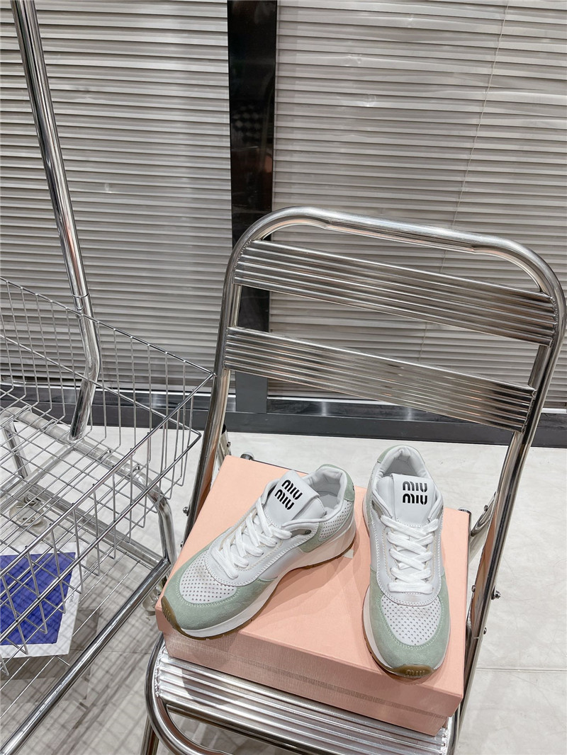 Miu Miu Green Platform Sneakers