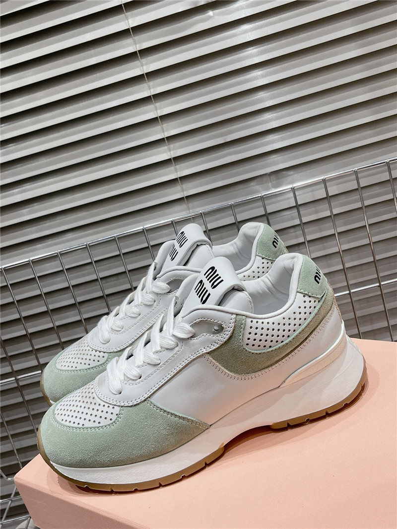 Miu Miu Green Platform Sneakers