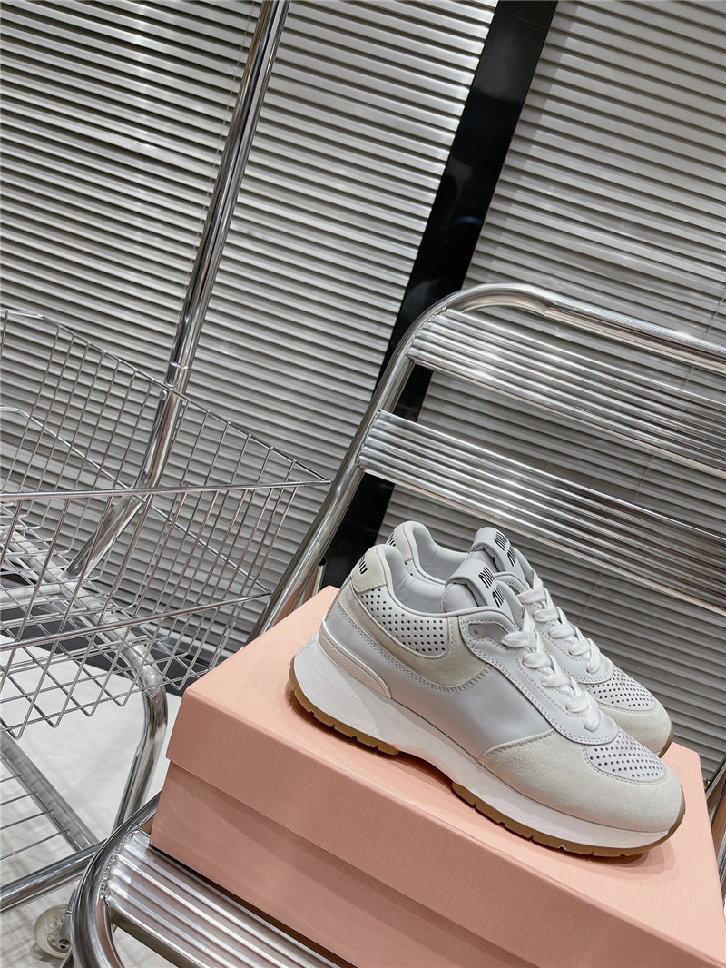 Miu Miu Women’s Mesh Platform Low Top Sneakers